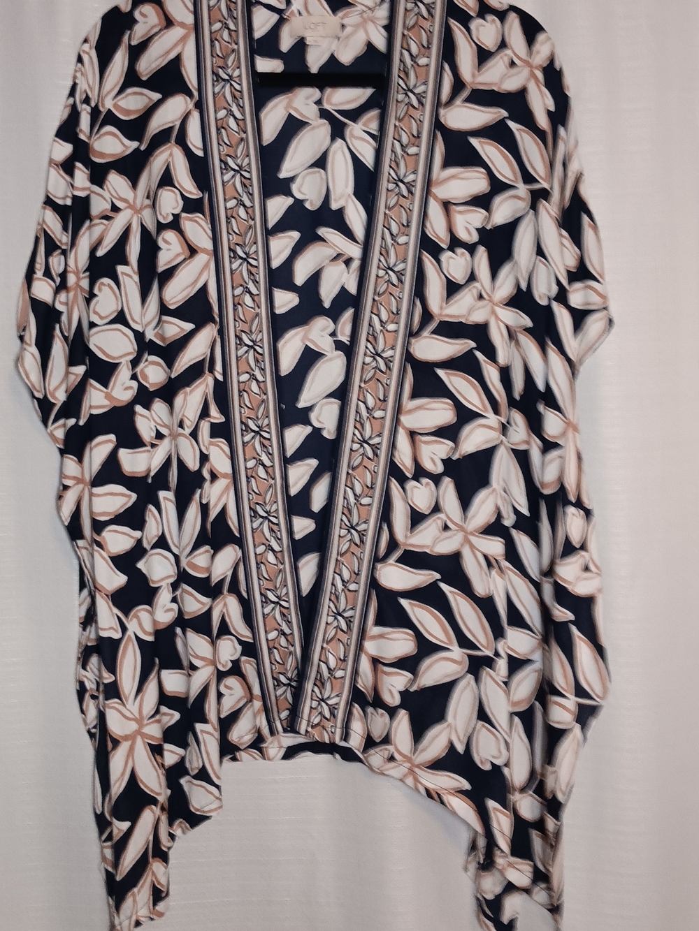 Loft Outlet Floral Open Front Kimono Top Lightweight M/L